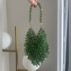 Vintage Green beaded hand bag